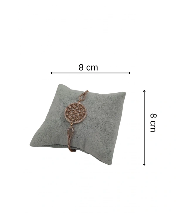 Süet Yastık Düzenleyici (4 Adet) Gri Bileklik & Saat Ve Kelepçe 8X8 Cm