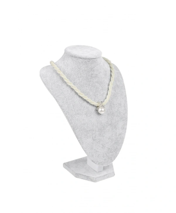 Kolye & Gerdanlık Sergileme Mankeni Gri Süet 29 Cm  2.boy