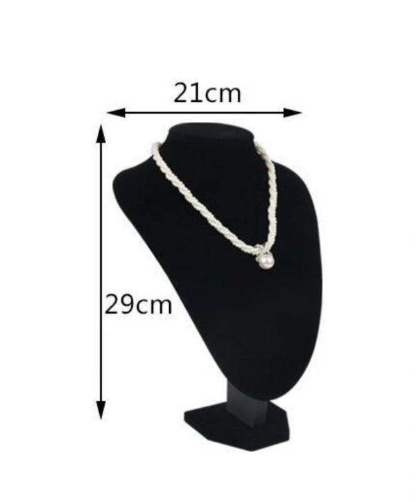 Kolye & Gerdanlık Sergileme Mankeni Siyah Süet 29 Cm 2.boy