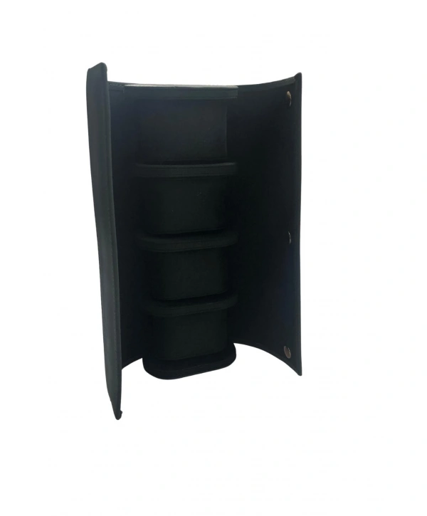 Deri Dörtlü Saat Kutusu Çıtçıtlı (Yeşil)