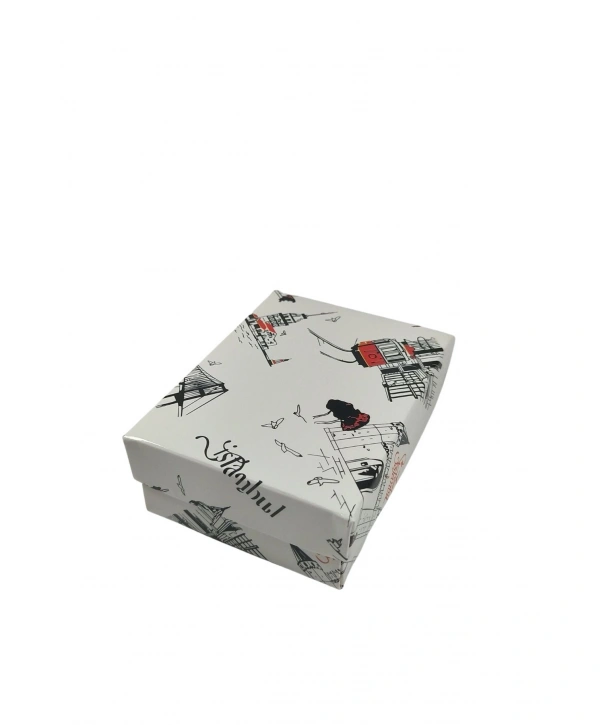 İstanbul Desenli Karton Kolye & Mini Set Kutusu24 Lü Paket (İçi Süngerli)
