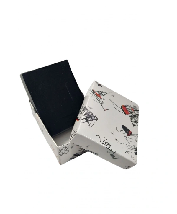 İstanbul Desenli Karton Kolye & Mini Set Kutusu24 Lü Paket (İçi Süngerli)