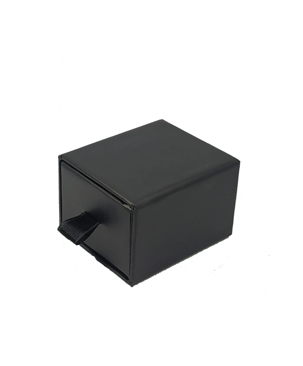 Siyah Çekmeceli Yüzük Karton Kutu 12 Li Paket (İçi Süngerli)