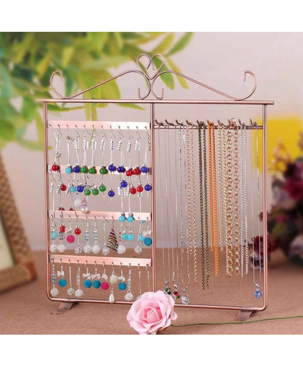 Metal Küpe& kolye Standı ( 24 çift küpe & 10 kolyelik ) Bronz,Takı Düzenleme Organizatör