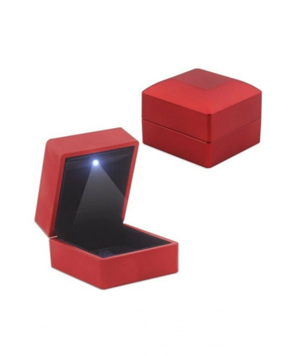 Işıklı Yüzük & Alyans Kutusu Kırmızı