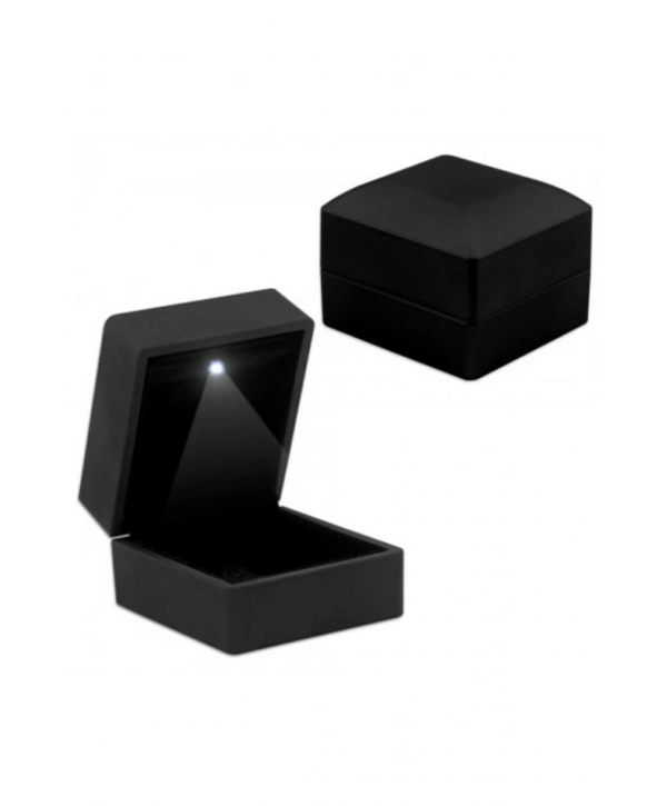 Işıklı Yüzük & Alyans Kutusu Siyah