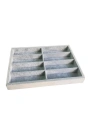 Gözlük Kolye Ucu Küpe Yüzük Servis Tablası Gri Süet (8 bölmeli) 25x35 cm