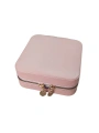 Fermuarlı Deri (Ahşap Kasalı ) Orta boy Takı, Seyahat Ve Mücevher Çantası,kutusu Pudra(15x15 Cm)