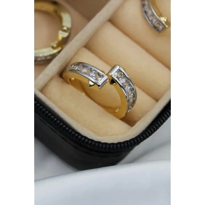 İthal Storm Tasarım Ayarlanabilir Garantili Kadın Çelik Yüzük Gold Kararmaz Renk Atmaz