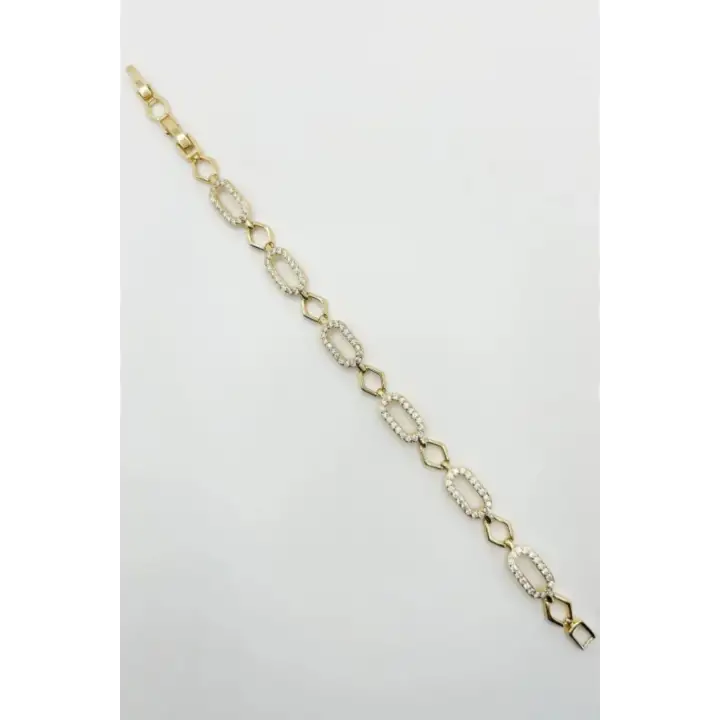 Gleam Link Bracelet Kuyumcu İşçiliği Altın Kaplama Premium Seri Kadın Çelik Bileklik Kararmaz