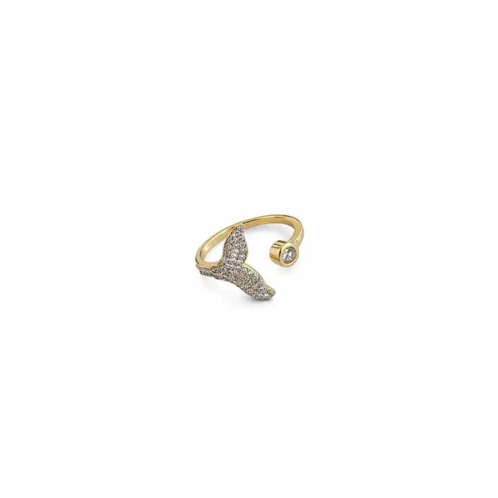 Çift Renk Seri Mermaid Balık Kuyruğu Tasarım Zirkon Taşlı Ayarlanabilir Çelik Yüzük Kararmaz