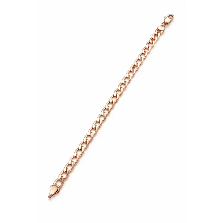 Rose Gold Klasik Halka Zincir Kadın Çelik Bileklik Kararmaz Renk Atmaz