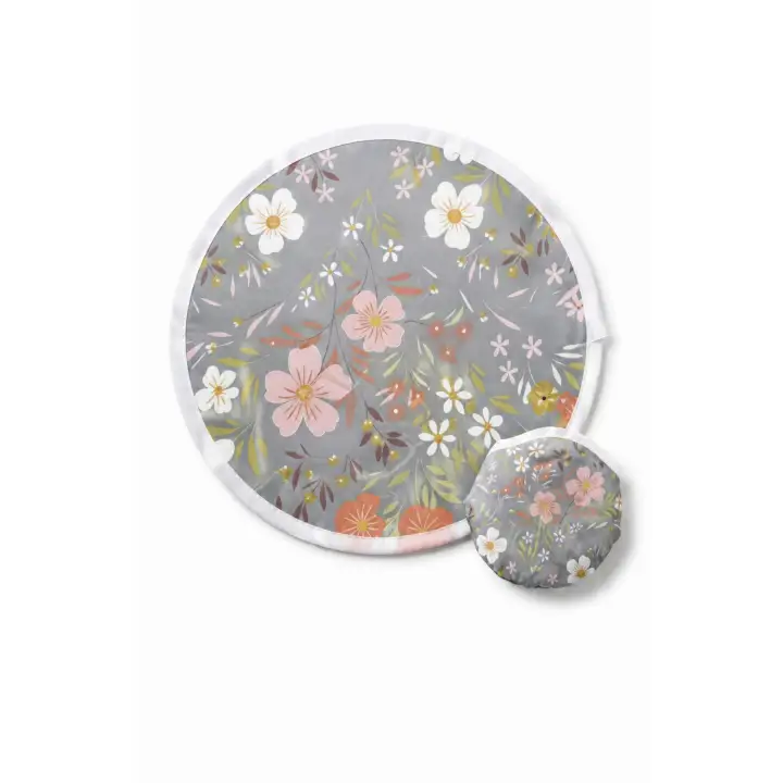 Katlanabilir Japon Yelpazesi 20 cm Mini El Yelpazesi Kılıflı Çantalık Yabani Bahçe Aksesuar Gri