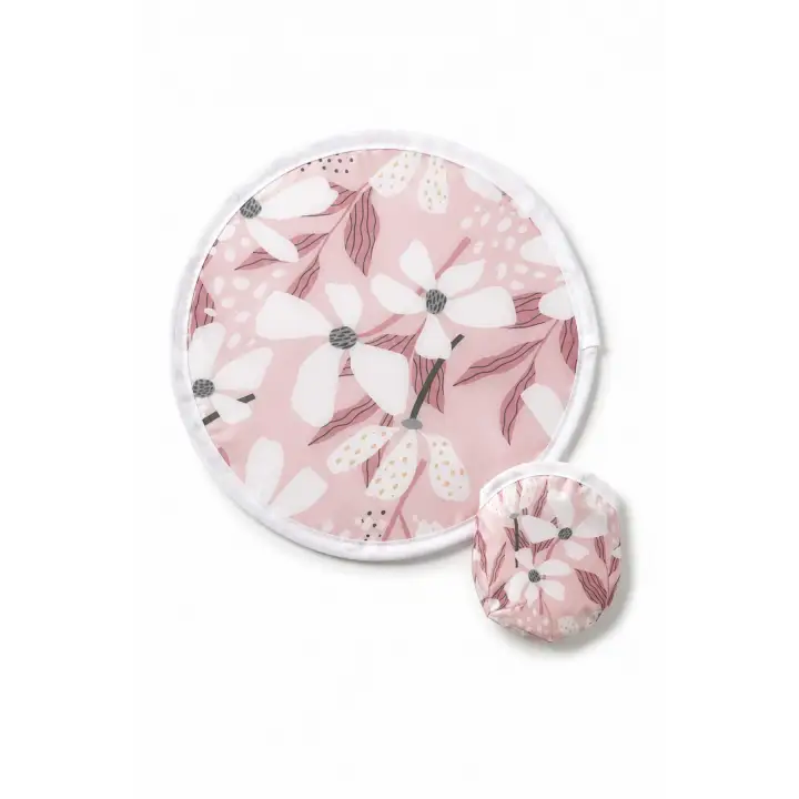 Katlanabilir Japon Yelpazesi 20 cm Mini El Yelpazesi Kılıflı Çantalık Soft Blossom Aksesuar Pembe