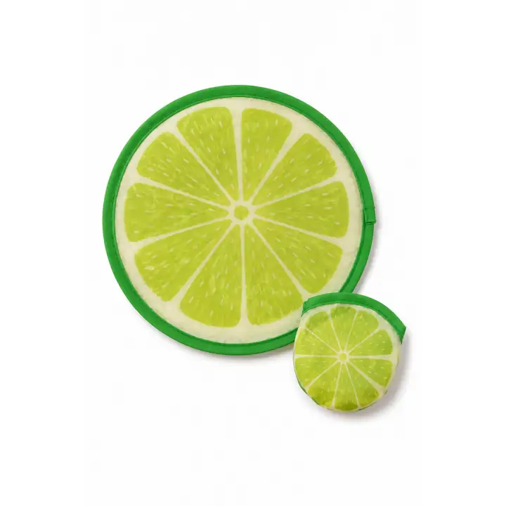 Japon Yelpazesi 20 cm Mini El Yelpazesi Kılıflı Çantalık Limon Desenli Fresh Lime Aksesuar