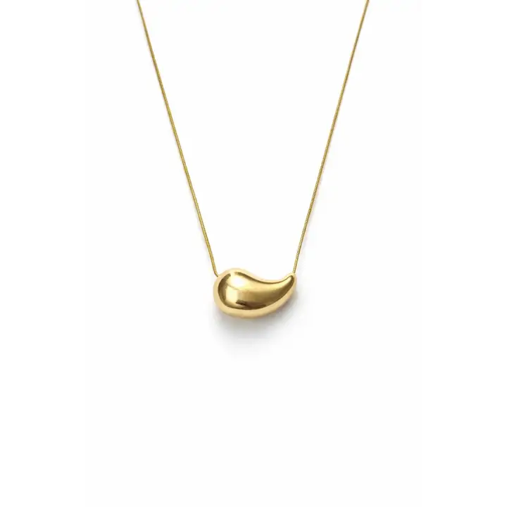 Yeni Sezon Damla Model Kararma Yapmaz Kadın Çelik Kolye Gold Kararmaz Renk Atmaz