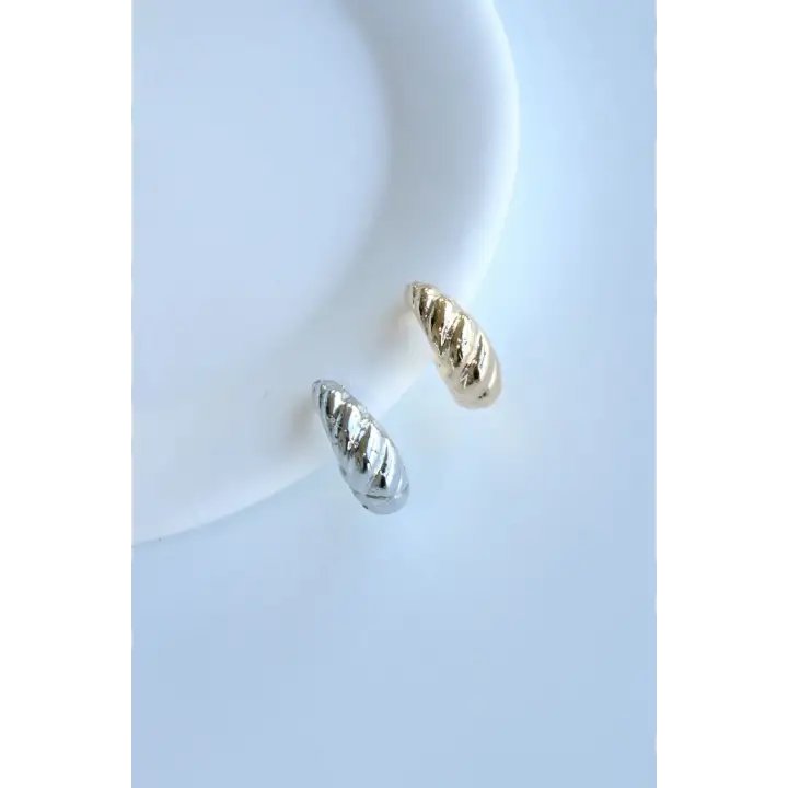 Burgu Tasarım Sıkıştırmalı Earcuff Kıkırdak Çelik Küpe Gümüş Kararmaz Renk Atmaz