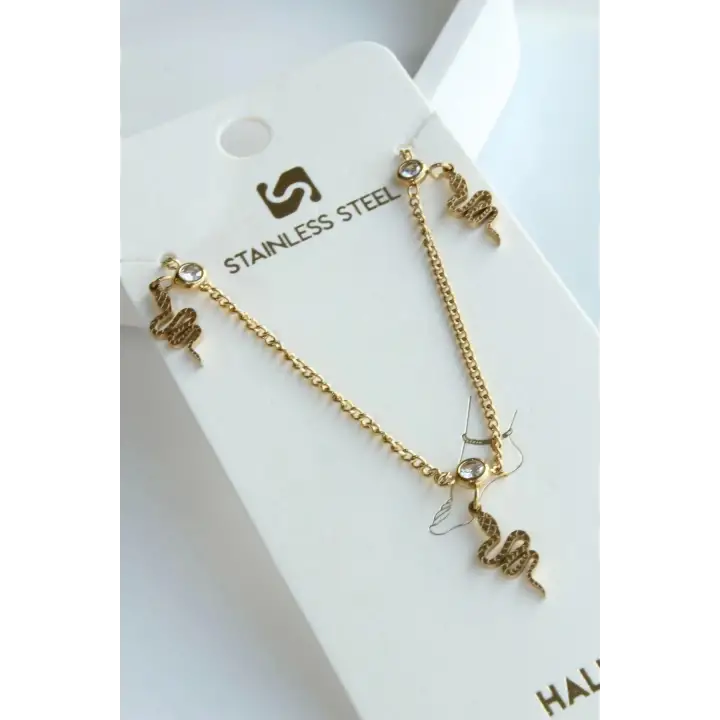 Sallantılı Yılan Model Kadın Halhal Gold Kararmaz Renk Atmaz