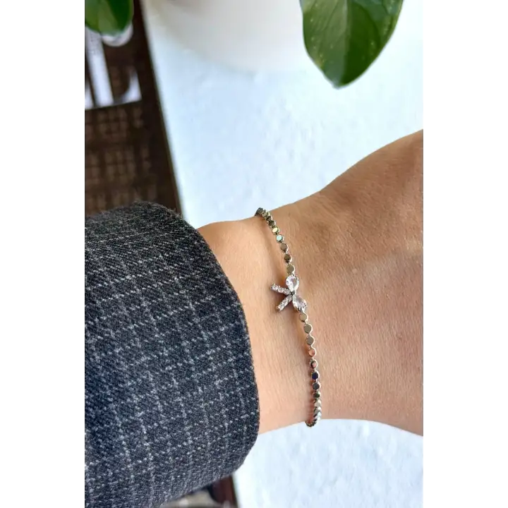 Yeni Sezon Ezme Zincirli Fiyonk Model Garantili Kadın Çelik Bileklik Gümüş Kararmaz Renk Atmaz