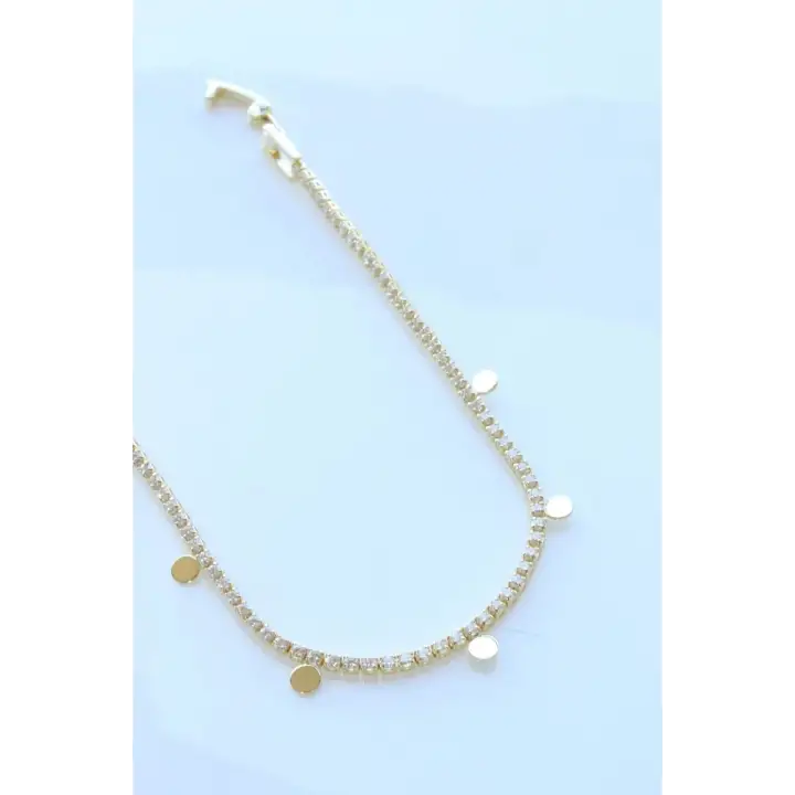 Seri Full Taşlı Su Yolu Çoklu Pul Model Garantili Kadın Çelik Bileklik Gold Kararmaz Renk Atmaz