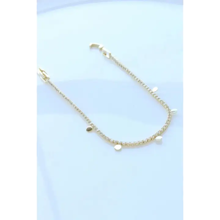 Seri Full Taşlı Su Yolu Çoklu Pul Model Garantili Kadın Çelik Bileklik Gold Kararmaz Renk Atmaz