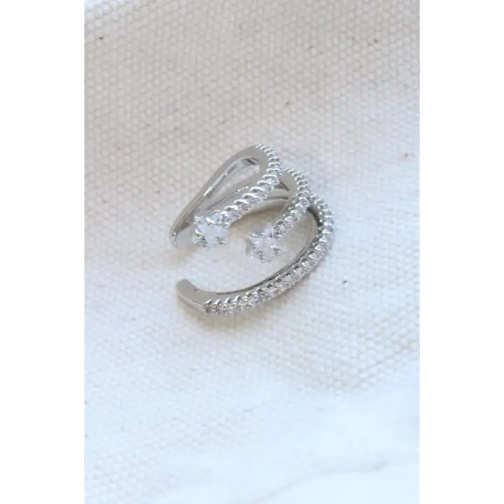 Çoklu Görünüm Zirkon Taşlı Model Earcuff Kıkırdak Kıkırdak Küpe Gümüş Kararmaz Renk Atmaz