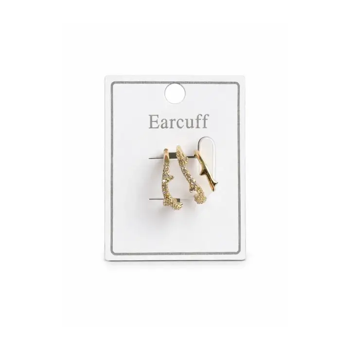 Çoklu Görünüm Zirkon Taşlı Sarmaşık Model Earcuff Kıkırdak Kıkırdak Küpe Gold Kararmaz Renk Atmaz