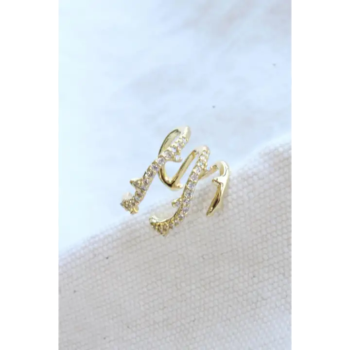 Çoklu Görünüm Zirkon Taşlı Sarmaşık Model Earcuff Kıkırdak Kıkırdak Küpe Gold Kararmaz Renk Atmaz