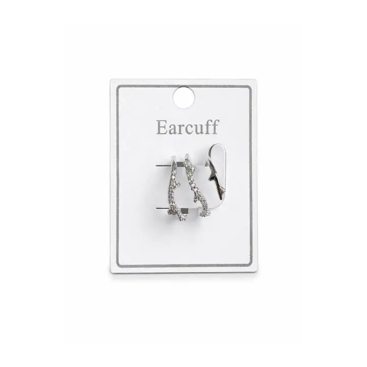 Çoklu Görünüm Zirkon Taşlı Sarmaşık Model Earcuff Kıkırdak Kıkırdak Küpe Gri Kararmaz Renk Atmaz