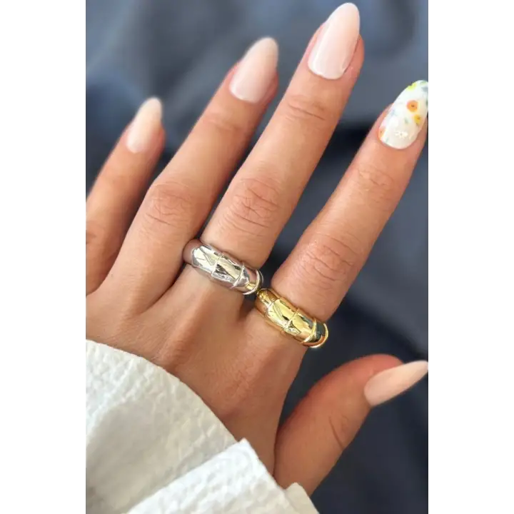 Yeni Sezon Couture Tasarım Ayarlanabilir Kadın Çelik Yüzük Gümüş Kararmaz Renk Atmaz