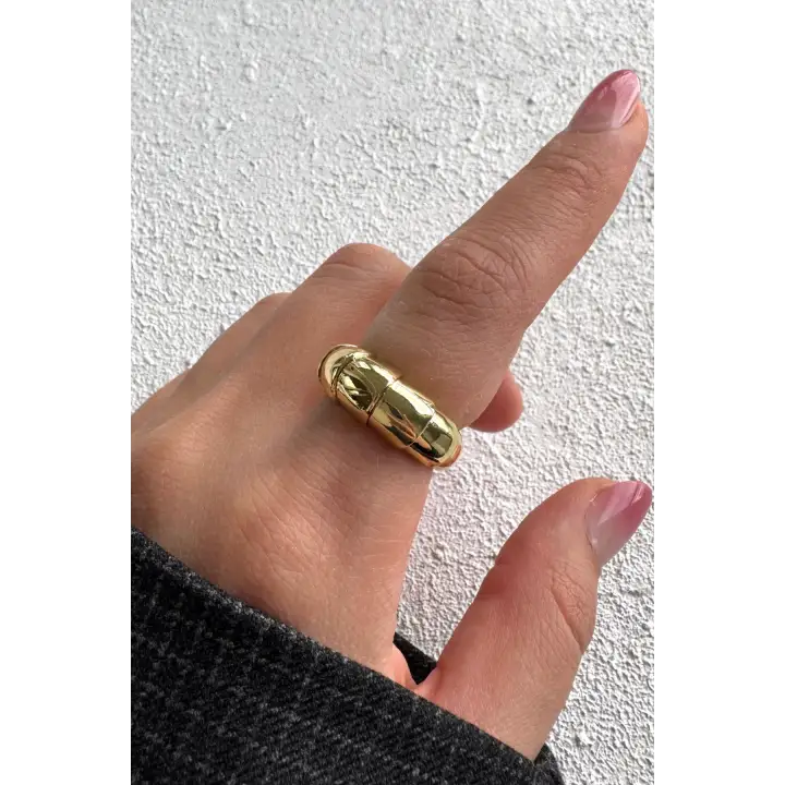 Yeni Sezon Couture Tasarım Ayarlanabilir Kadın Çelik Yüzük Altın Kararmaz Renk Atmaz