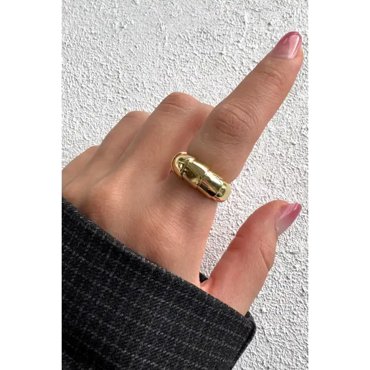Yeni Sezon Couture Tasarım Ayarlanabilir Kadın Çelik Yüzük Altın Kararmaz Renk Atmaz