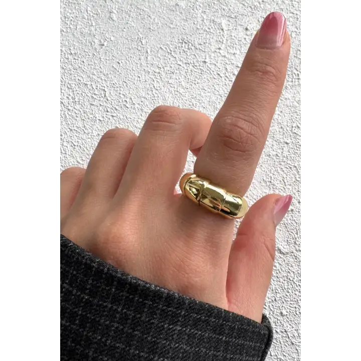 Yeni Sezon Couture Tasarım Ayarlanabilir Kadın Çelik Yüzük Altın Kararmaz Renk Atmaz