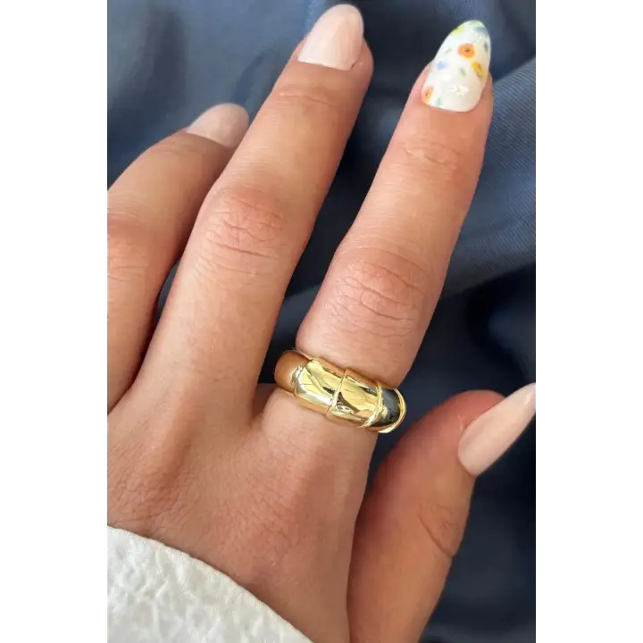 Yeni Sezon Couture Tasarım Ayarlanabilir Kadın Çelik Yüzük Altın Kararmaz Renk Atmaz