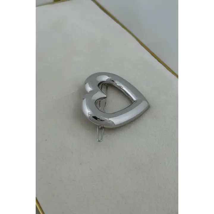 Kalp Tasarım Metal Halka Çıt Çıt Klipsli Pinterest Toka Gümüş Kararmaz Renk Atmaz