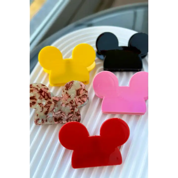 Mickey Mouse Tasarım Tokası Çocuk Toka Siyah Kararmaz Renk Atmaz