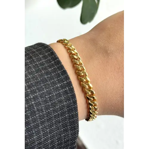 Wring Tasarım Kadın Çelik Bileklik Gold Kararmaz Renk Atmaz