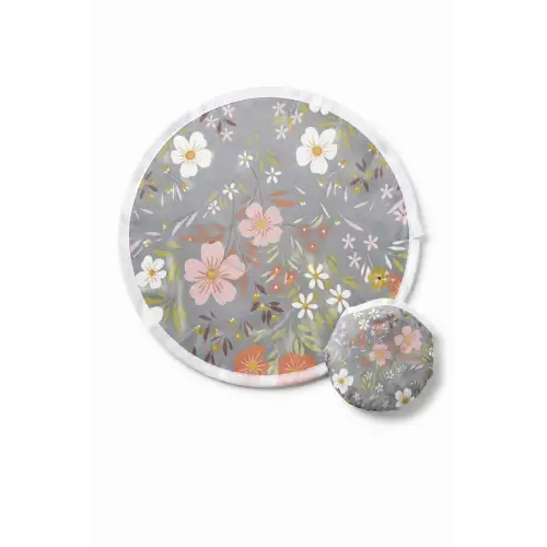 Katlanabilir Japon Yelpazesi 20 cm Mini El Yelpazesi Kılıflı Çantalık Yabani Bahçe Aksesuar Gri