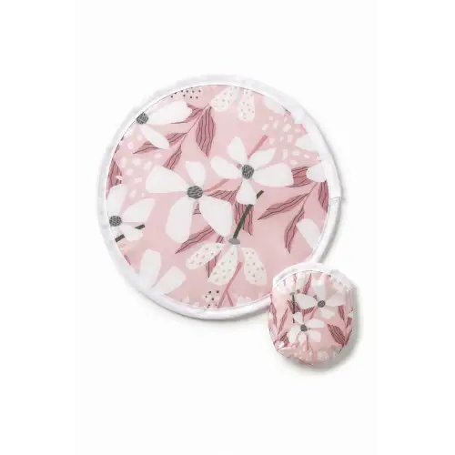 Katlanabilir Japon Yelpazesi 20 cm Mini El Yelpazesi Kılıflı Çantalık Soft Blossom Aksesuar Pembe
