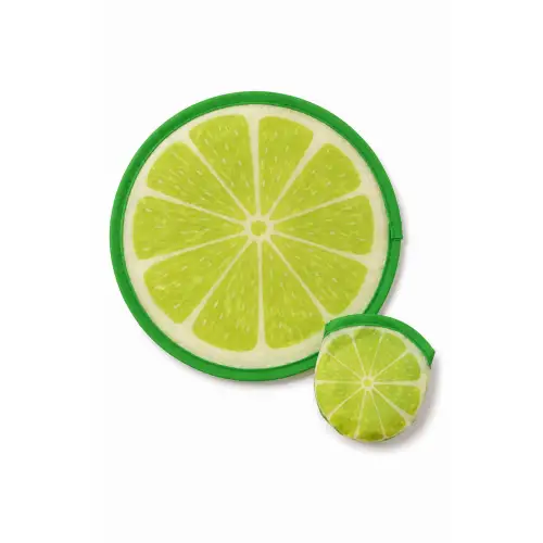 Japon Yelpazesi 20 cm Mini El Yelpazesi Kılıflı Çantalık Limon Desenli Fresh Lime Aksesuar