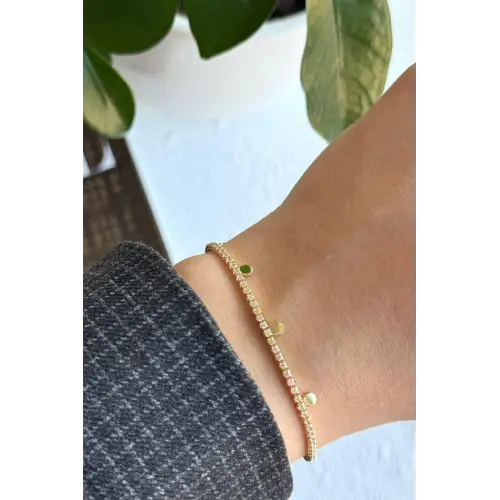 Seri Full Taşlı Su Yolu Çoklu Pul Model Garantili Kadın Çelik Bileklik Gold Kararmaz Renk Atmaz