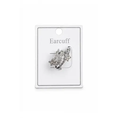 Çoklu Görünüm Zirkon Taşlı Yıldız Model Earcuff Kıkırdak Kıkırdak Küpe Gümüş Kararmaz Renk Atmaz
