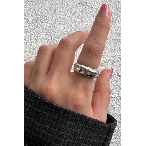Yeni Sezon Couture Tasarım Ayarlanabilir Kadın Çelik Yüzük Gümüş Kararmaz Renk Atmaz