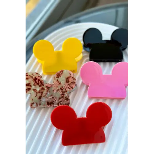 Mickey Mouse Tasarım Tokası Çocuk Toka Siyah Kararmaz Renk Atmaz