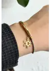 Gold Kar Tanesi Model Çift Renk Kadın Çelik Bileklik Kararmaz Renk Atmaz