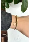 Gold Kar Tanesi Model Çift Renk Kadın Çelik Bileklik Kararmaz Renk Atmaz