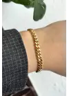 Wring Tasarım Kadın Çelik Bileklik Gold Kararmaz Renk Atmaz
