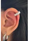 Sıkıştırmalı Earcuff Kıkırdak Kadın Çelik Küpe Gümüş Kararmaz Renk Atmaz
