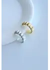 Sıkıştırmalı Earcuff Kıkırdak Kadın Çelik Küpe Gümüş Kararmaz Renk Atmaz