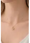 Zirkon Taşlı Yıldız Rüyası Tasarım Kadın Çelik Kolye Gold Kararmaz Renk Atmaz